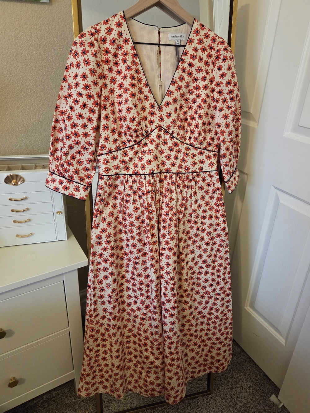 Emily And Fin Amelia Wild Poppy Dress UK Size 12, US 8 NWOT